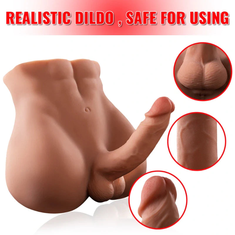 T704(11.46lb) Lifelike Big Penis Male Sex Doll Torso Dildo Adult Toys With 5.9? Dildo for Female Masturbation | xingse