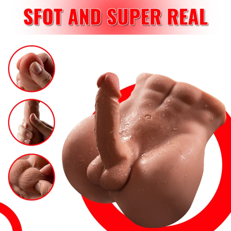 T704(11.46lb) Lifelike Big Penis Male Sex Doll Torso Dildo Adult Toys With 5.9? Dildo for Female Masturbation | xingse