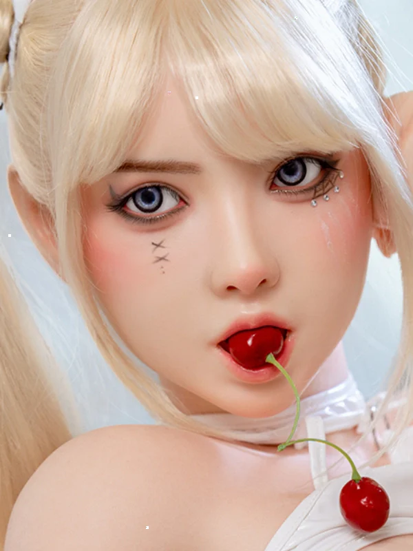 H442 ROS Free Hair Impants Real Oral Movable Jaw Silicone Sex Doll Head | SY Doll