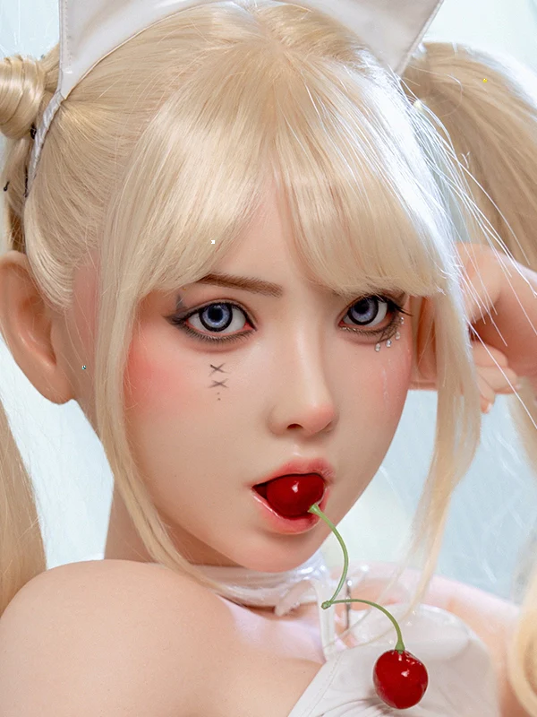 H442 ROS Free Hair Impants Real Oral Movable Jaw Silicone Sex Doll Head | SY Doll