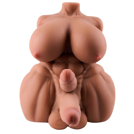 P72-8.82lb Diphallia Futanari Huge Dildo Double Penis Shemale Femboy Hentai Cheap Male Sex Doll Torso ?IN stock-India?| MRL